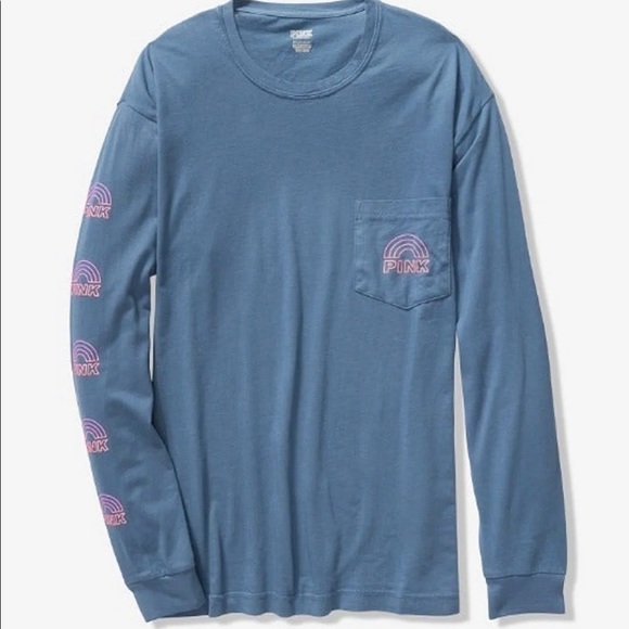 Victoria’s Secret PINK Long Sleeve Campus Tee - Picture 1 of 8